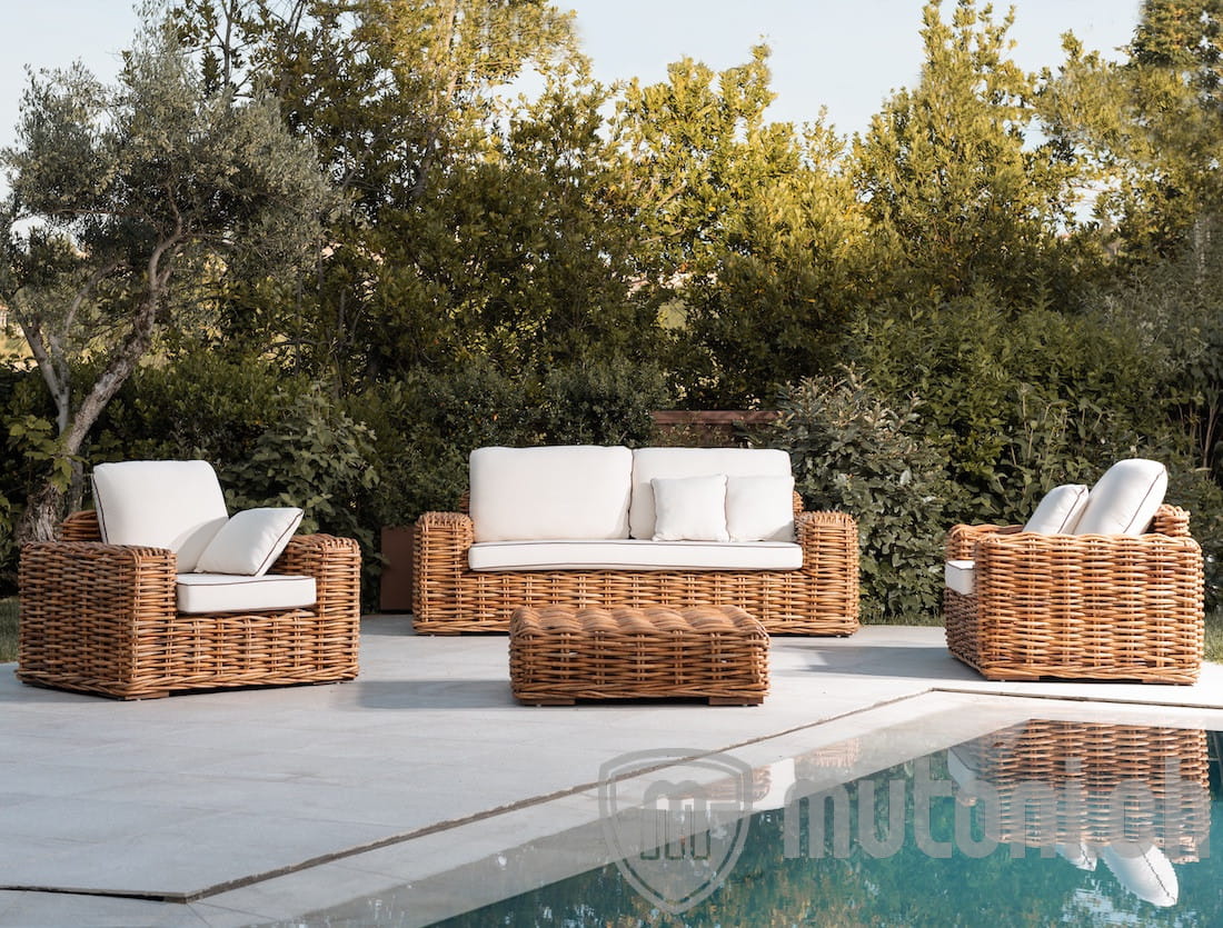 Gartenlounge Savana Rattan natur (4tlg) Garten Lounge