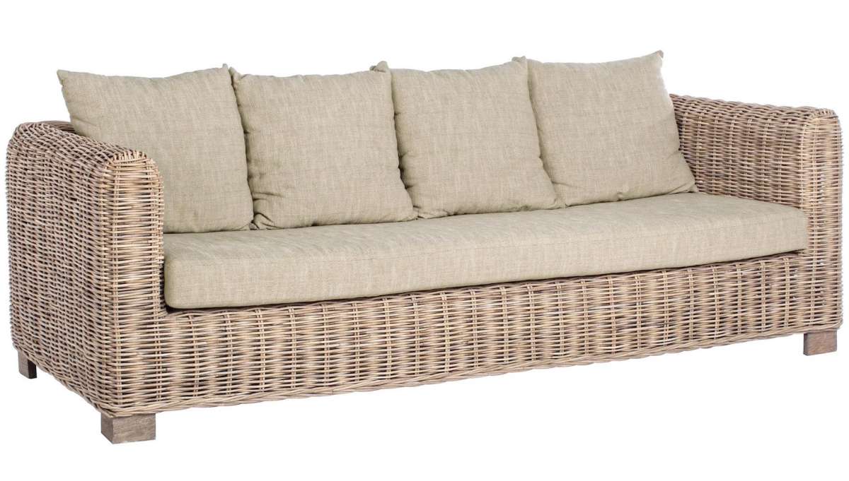 Gartensofa Rattan mit Kissen Fortaleza (3Sitzer) Gartensofas